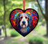 Bearded Collie Stained Glass Effect Heart Suncatcher
